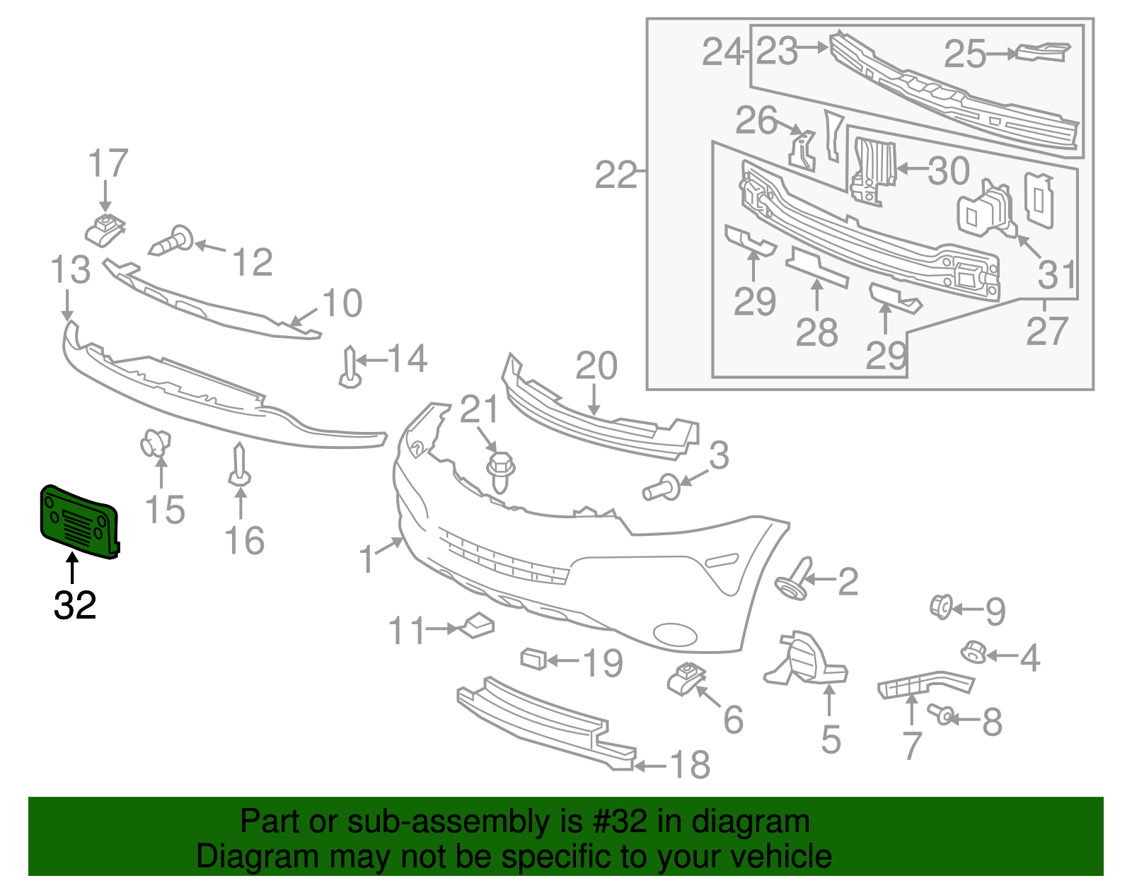 Front License Plate Bracket - GM (96848586)