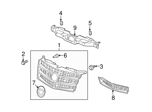 Genuine GM Parts 15853854 Grille Molding Upper Genuine General Motors Parts Genuine GM Parts 15853854 Grille Molding Upper Genuine General Motors Parts