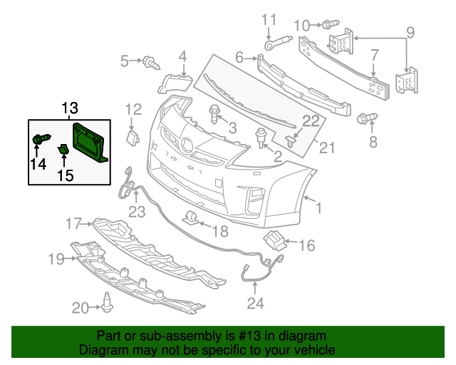 20102011 Toyota Prius License Plate Bracket 5211447070 Toyota Parts