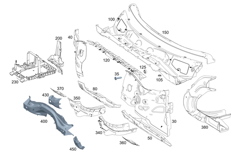 Fire Wall and Connection Parts for 2022 Mercedes-Benz GLB 250 ...
