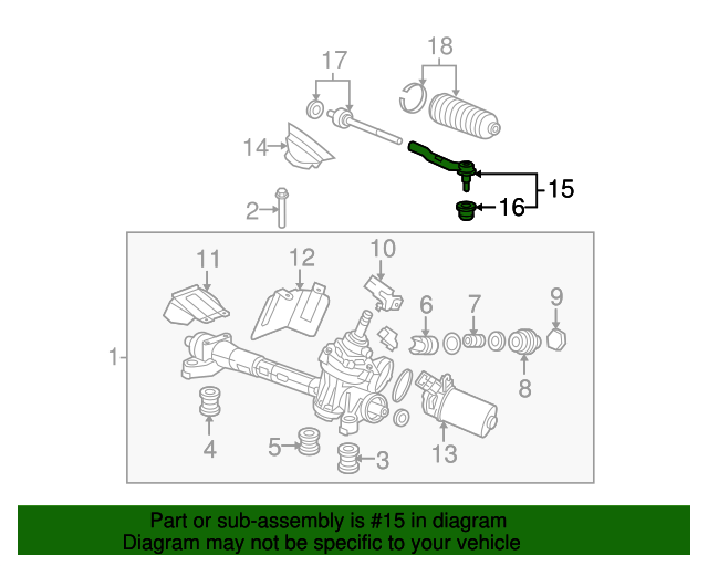 53540TF0003 Outer Tie Rod 20092014 Honda Honda Parts Online