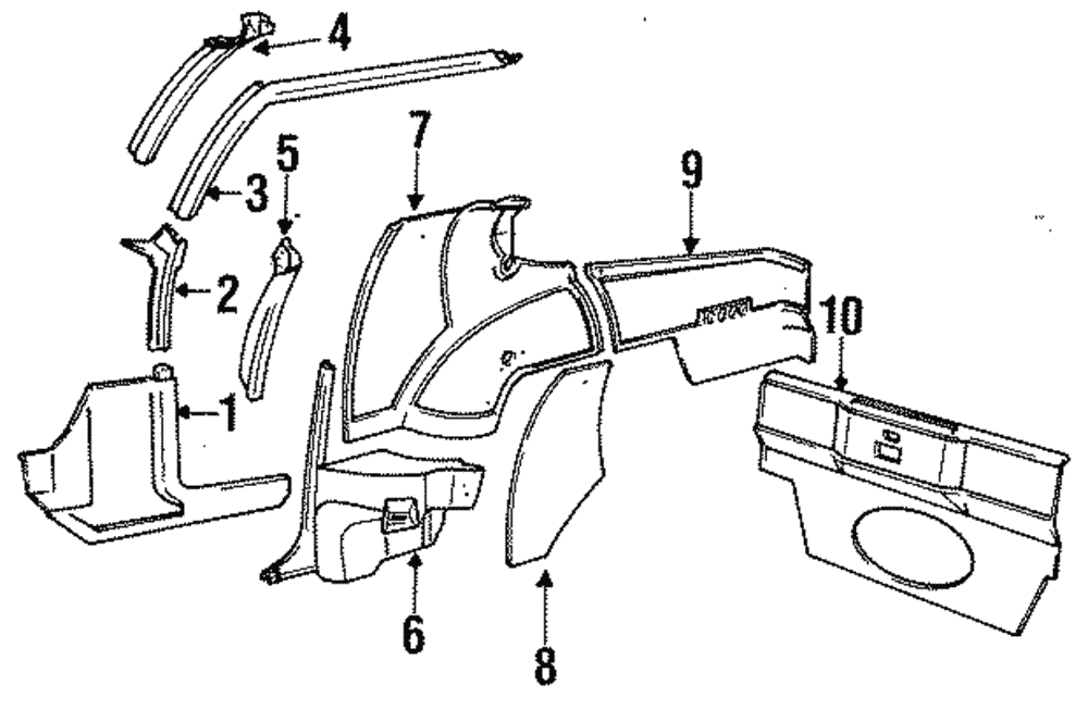 Panel-Quarter Inner Rear Tr Fin                  *Black - GM (20518576)