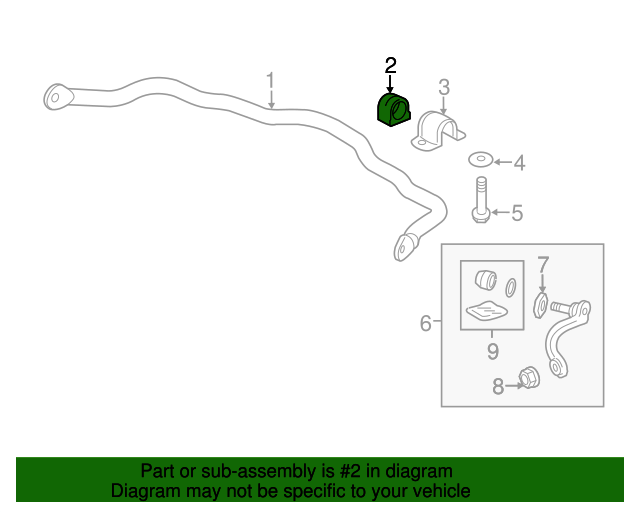 51306TY2A01 Bush, Front Stabilizer Holder 20142017 Acura RLX