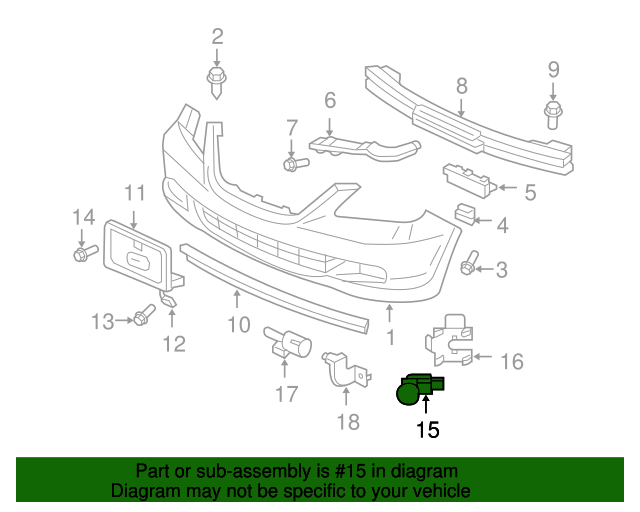 08V67SHJ160 BackUp System, Obstacle Sensors 20052007 Honda
