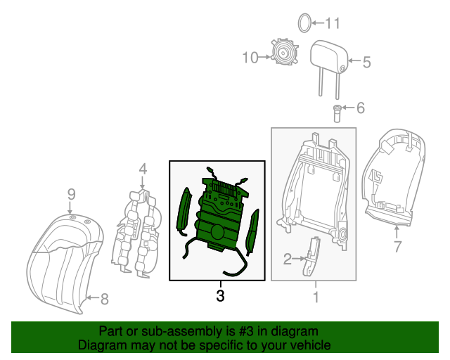 4G8881879H Lumbar Support 20162017 Audi Audi OEM Parts
