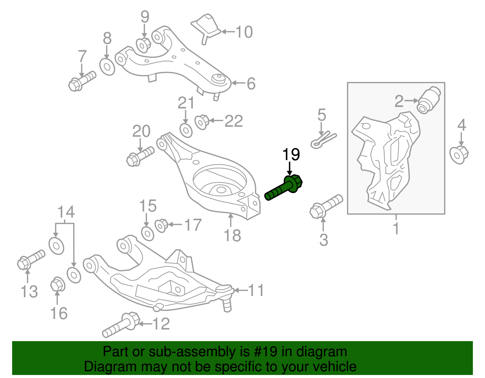 2011-2020 Infiniti Rear Lower Control Arm Bolt 54459-1LA1A | Infiniti ...