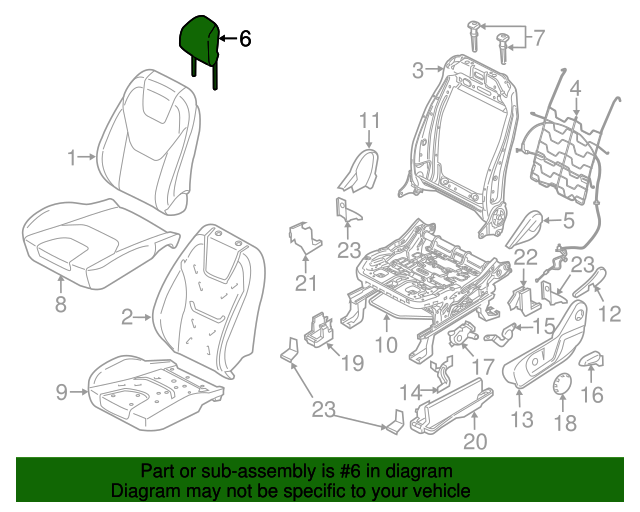 FT4Z58611A08BG 20152021 Ford Edge Headrest Fairway Ford Parts