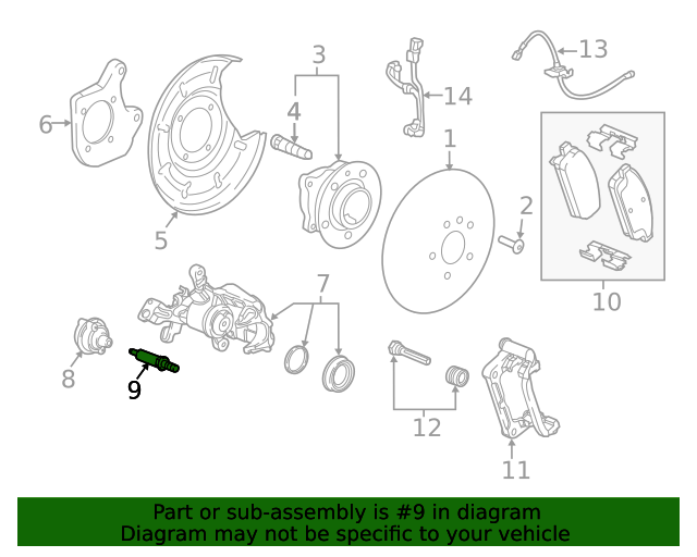 20112019 GM Rear Disc Brake Caliper Vibration Dampener Stud 13343686 GM Parts Center