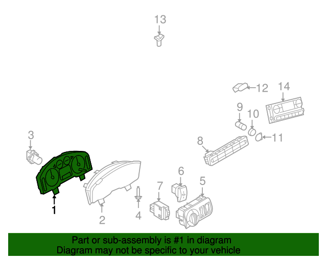 9F9Z10849A Instrument Cluster 2009 Ford Taurus X Group 1 Auto Parts