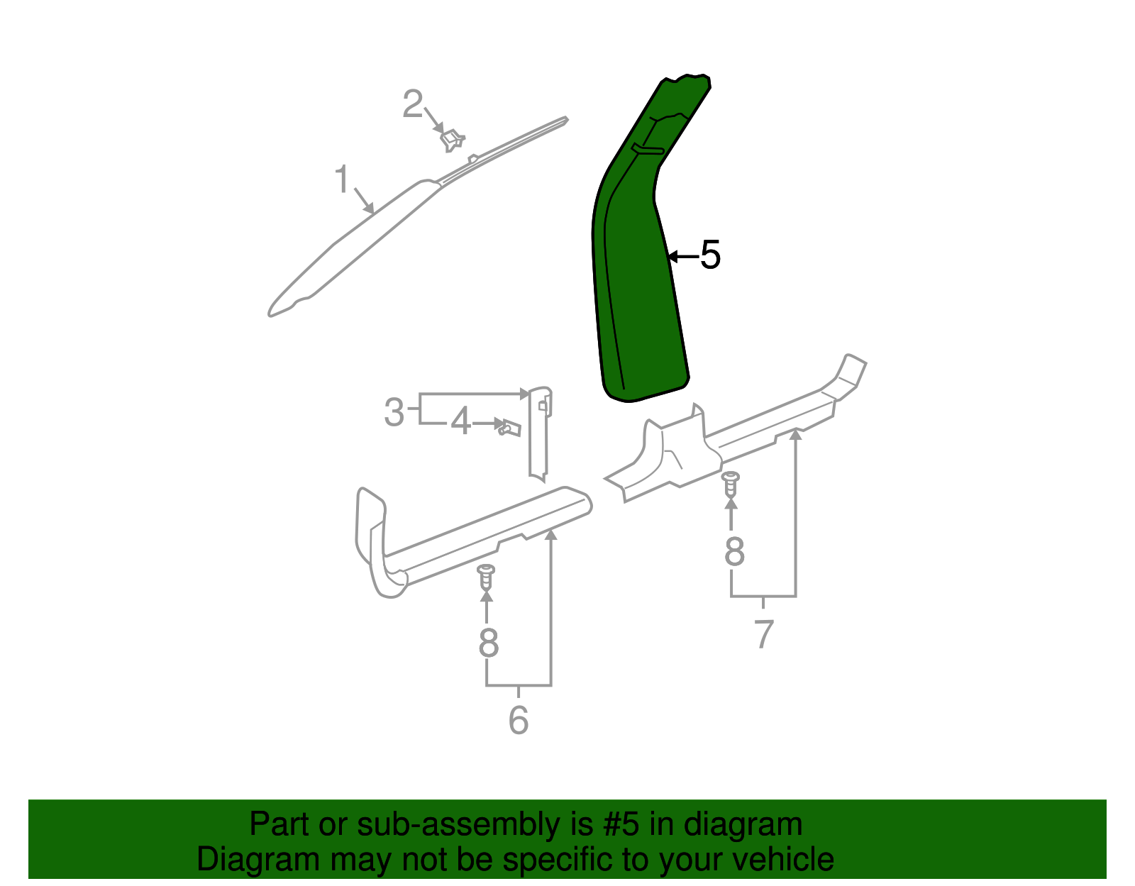 Center Pillar Trim - GM (25665530)