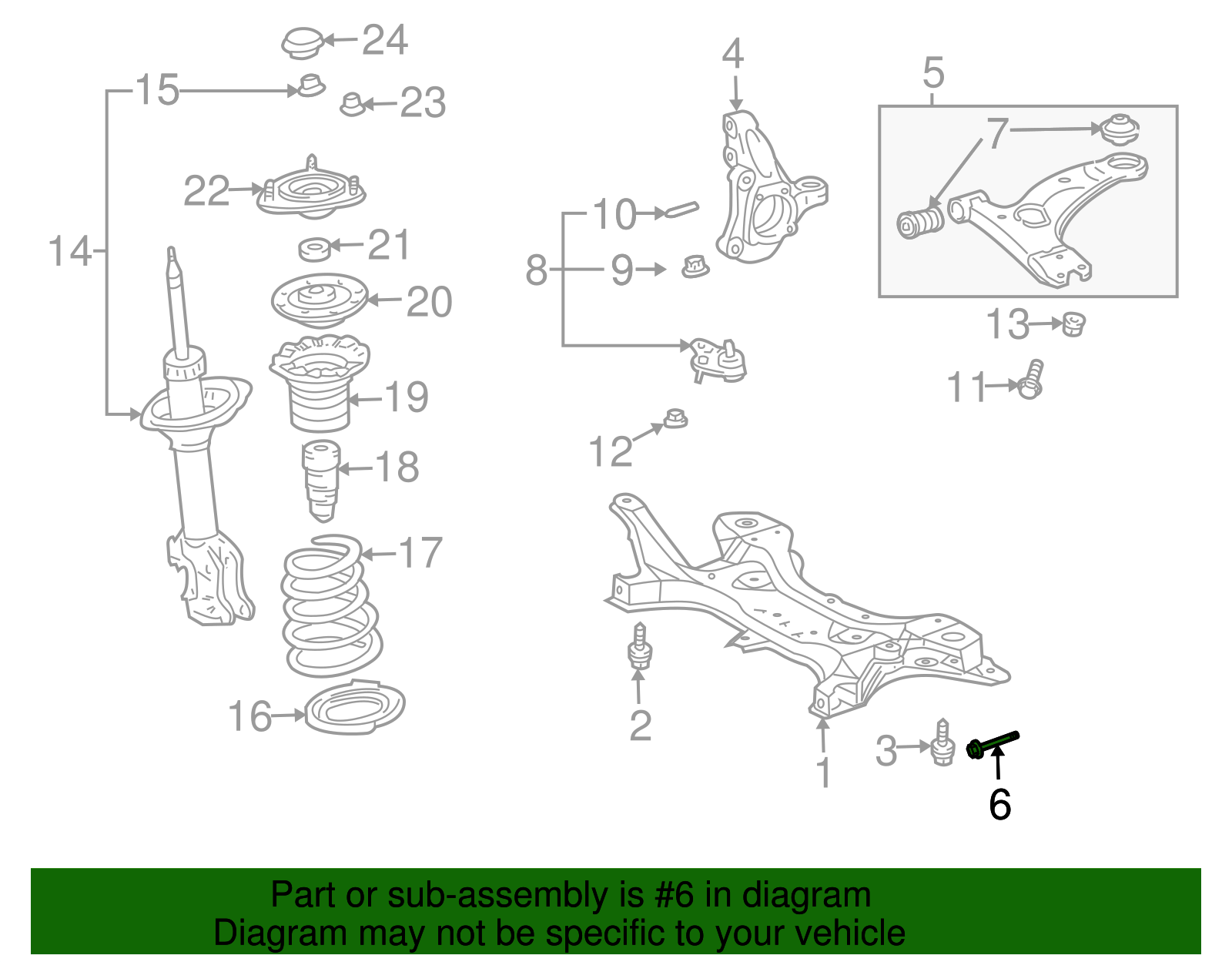 Suspension Control Arm Bolt (Left, Right, Front, Lower) - Scion (90119-14108)