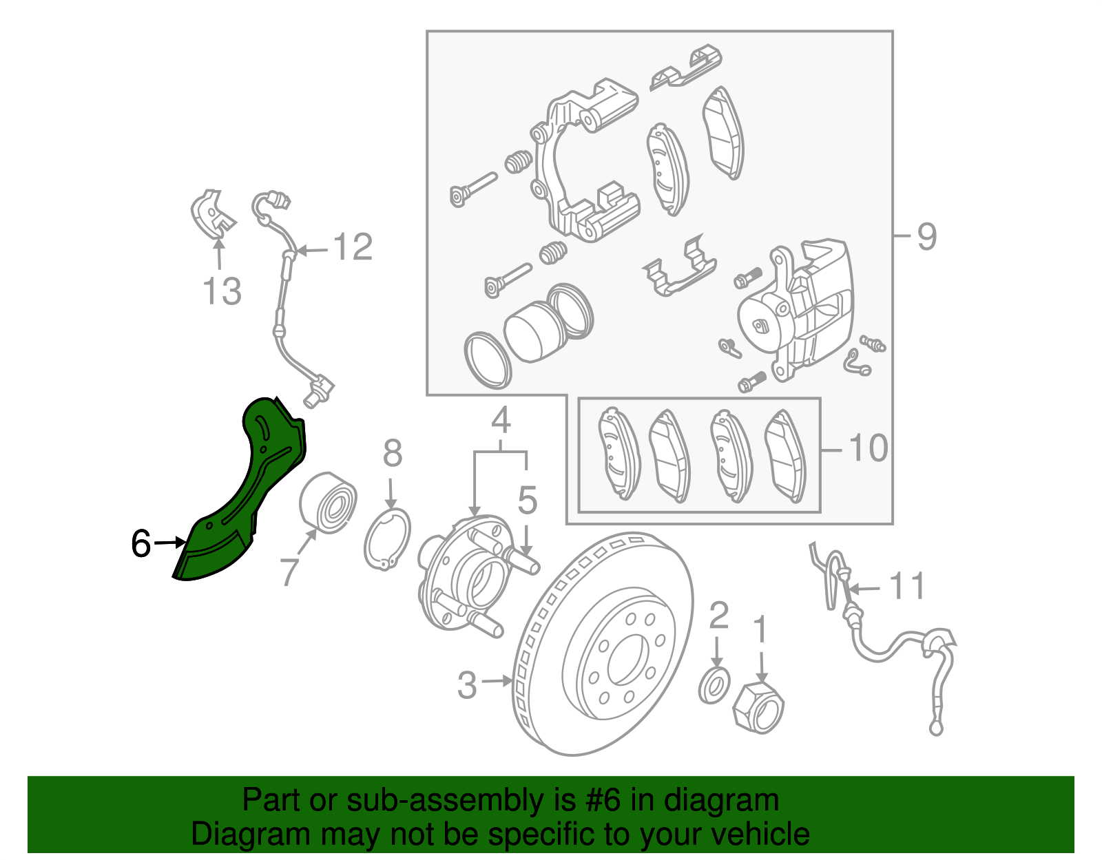 Front Driver Side Brake Dust Shield - GM (94565914)