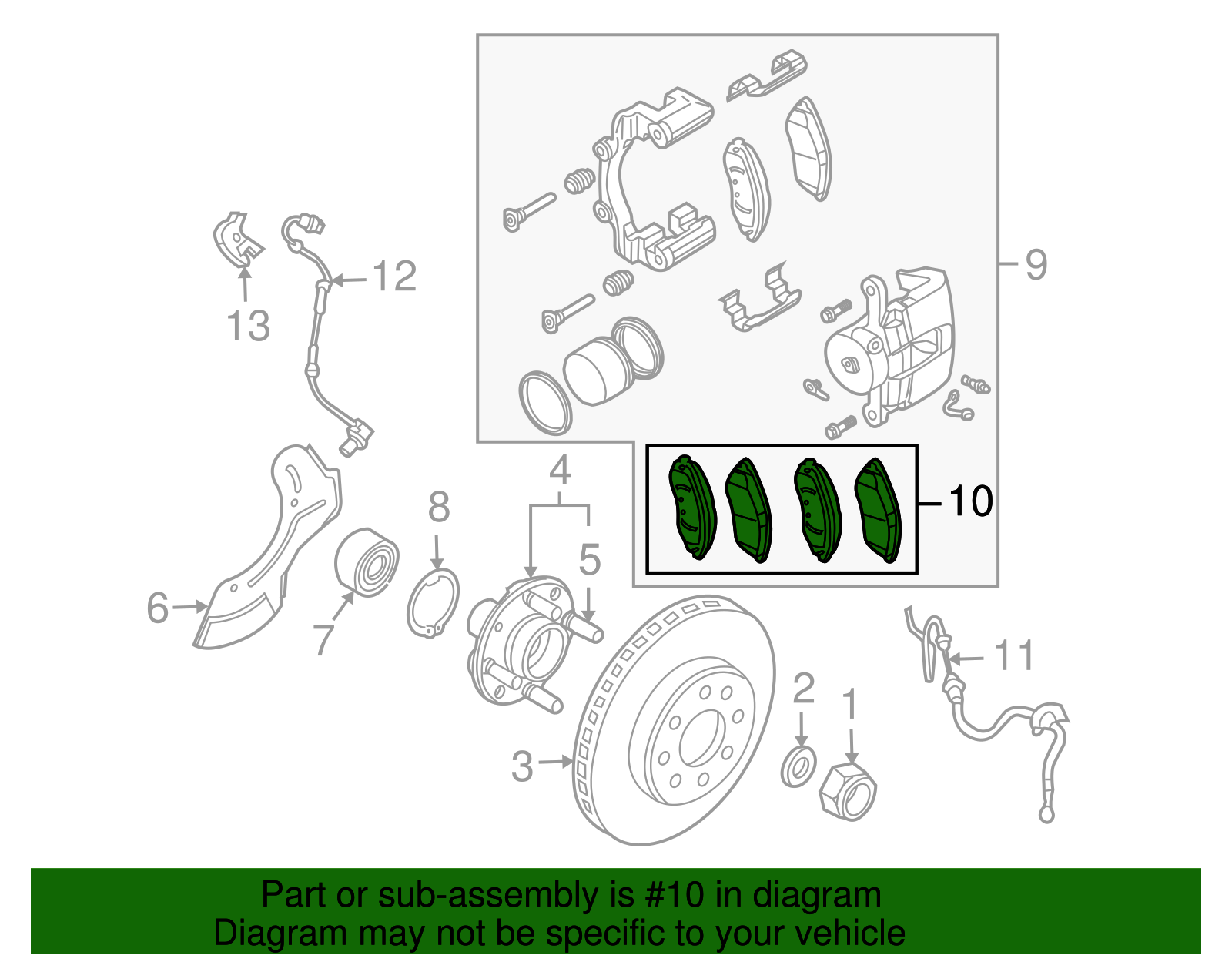 Front Disc Brake Pad Set - GM (96475176)