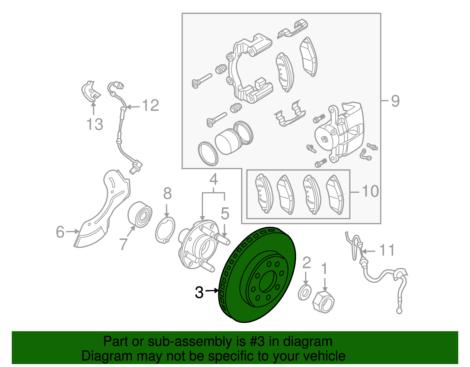 Front Disc Brake Rotor - GM (96471275)