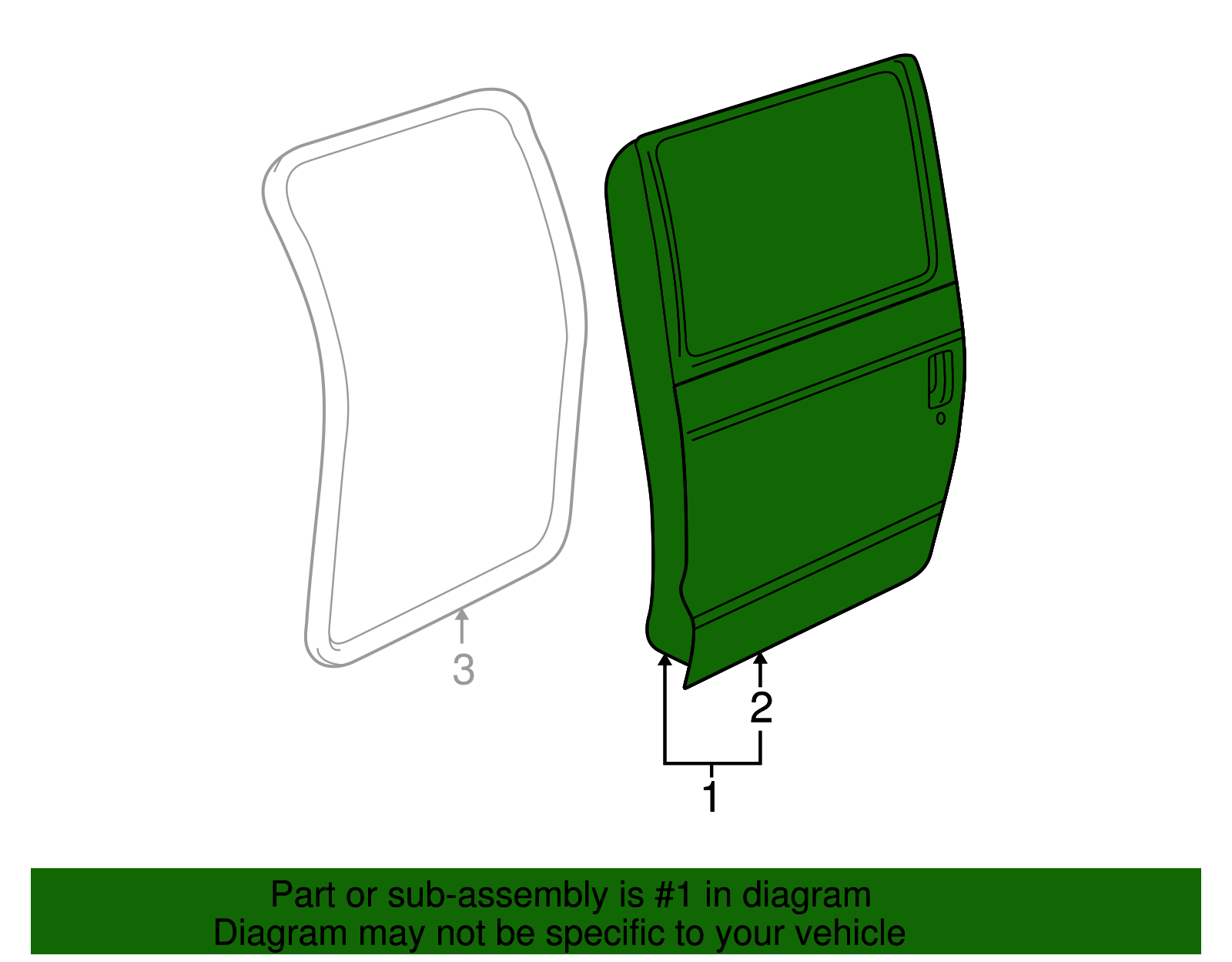Door Assembly, Rear Side - GM (88936991)