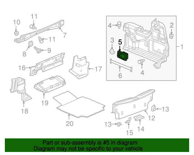 13390286 GM Rear Folding Seat Latch Release Handle Bezel GM Parts Store
