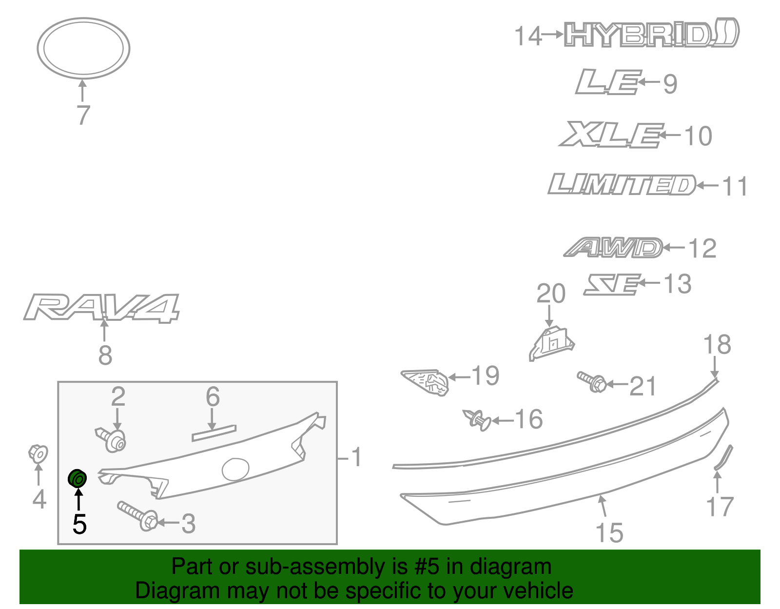 Lift-Gate Finish Panel Gasket - Scion (90430-05003)