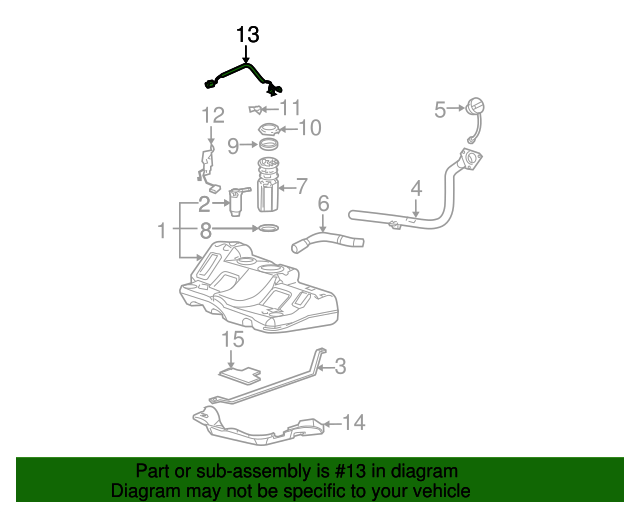 10369313 Fuel Tank Fuel Pump Module Wiring Harness 20052009 GM