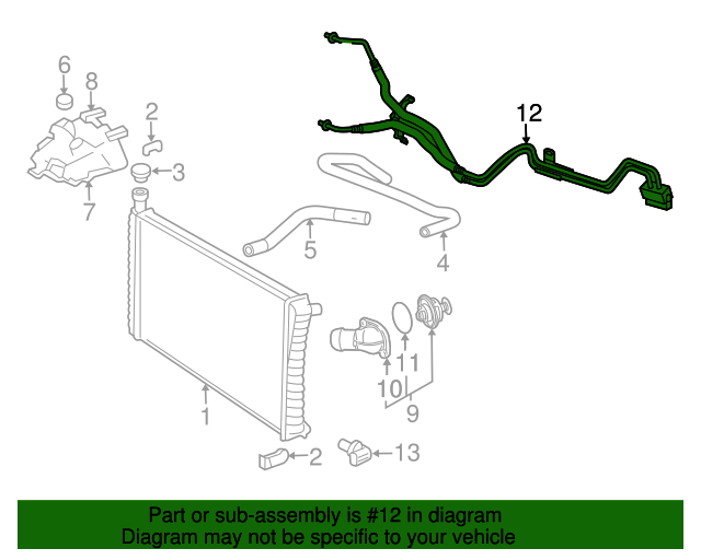 Engine Oil Cooler Hose Assembly GM Parts 20832452