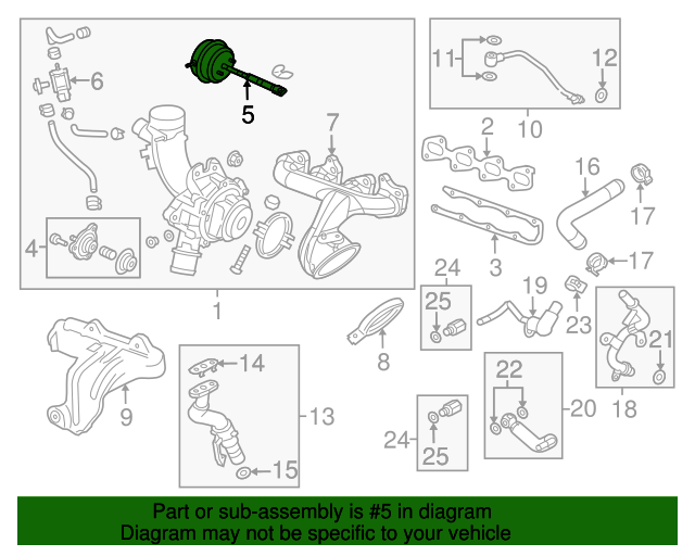 20122021 GM Turbocharger Wastegate Actuator 55589100 GMPartsNow