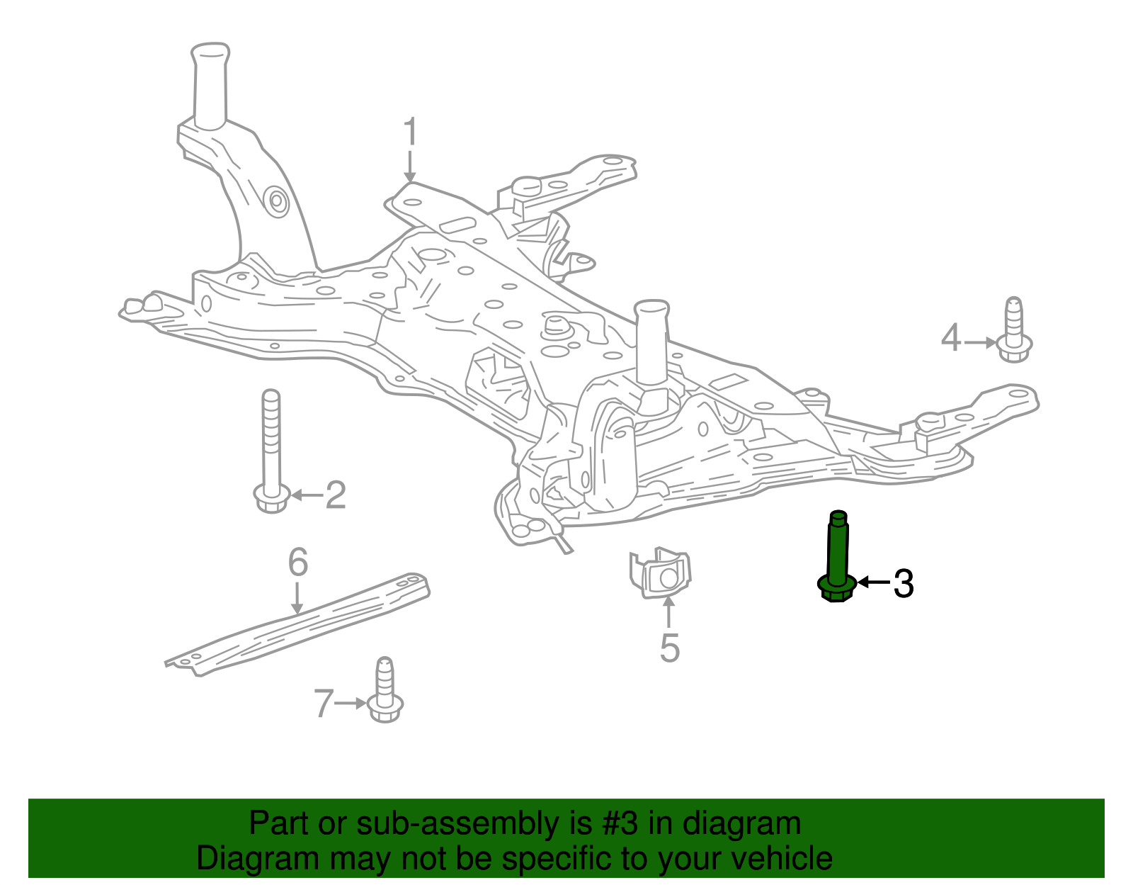 Suspension Cross-Member Mount Bolt - Toyota (90119-A0358)
