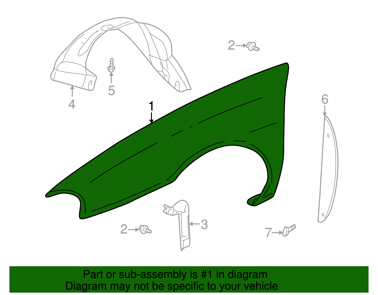 Front Passenger Side Fender - GM (25661832)