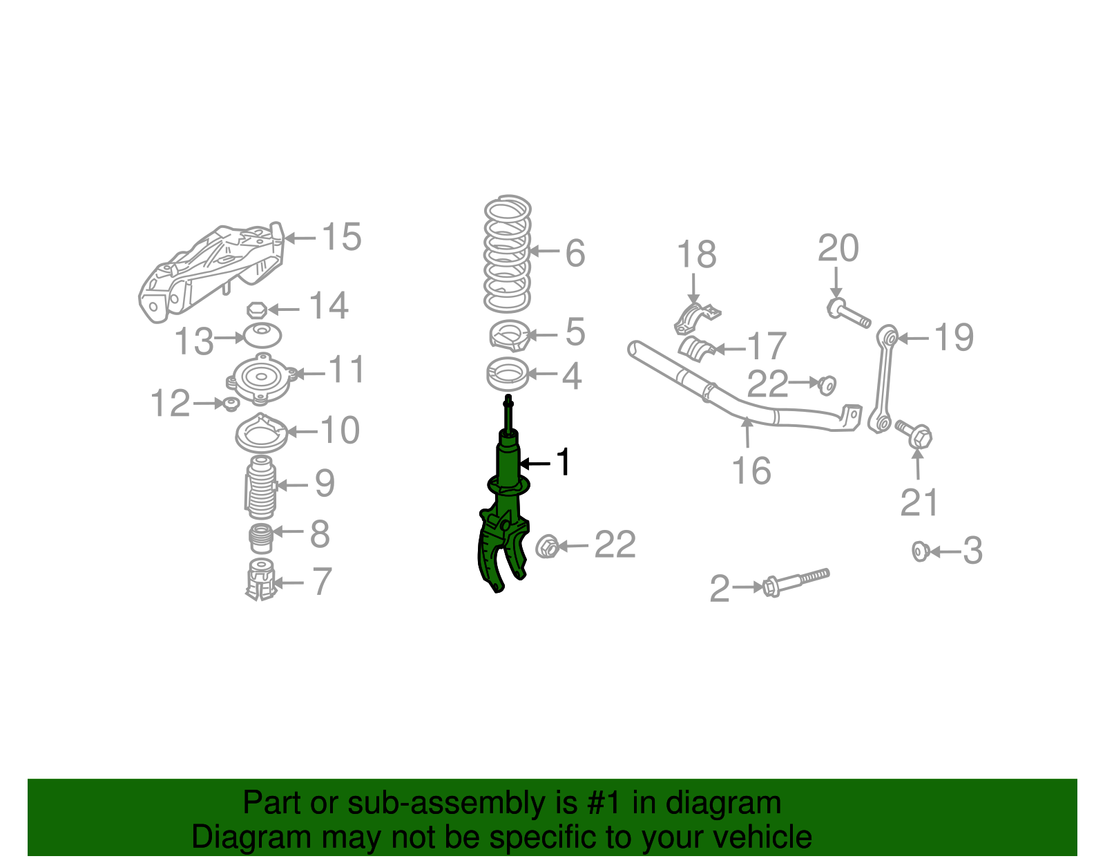 Strut - Volkswagen (7L6412021T)