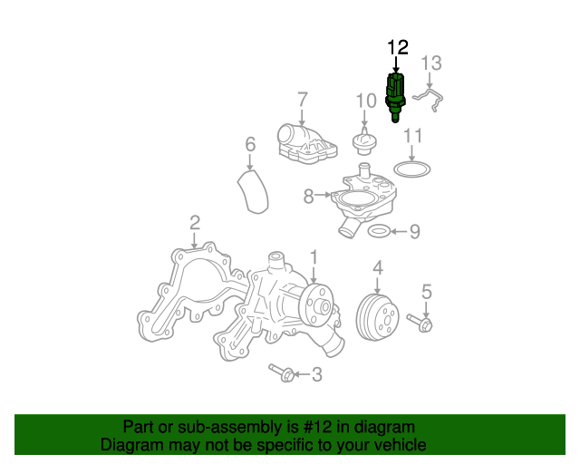 Ford 3L8Z12A648A Coolant Temp Sensor 20012020 Ford OEM Ford Parts & Accessories