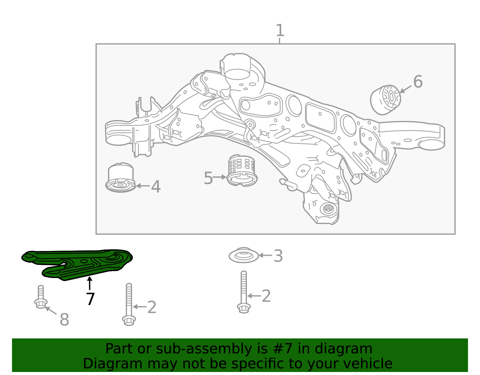 Rear Passenger Side Suspension Support Front Reinforcement - Cadillac (84145673)
