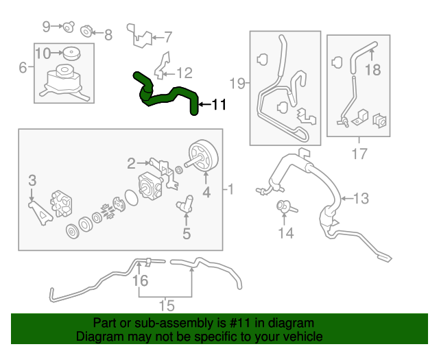20102014 Nissan Murano Power Steering Suction Hose 497171AA1B