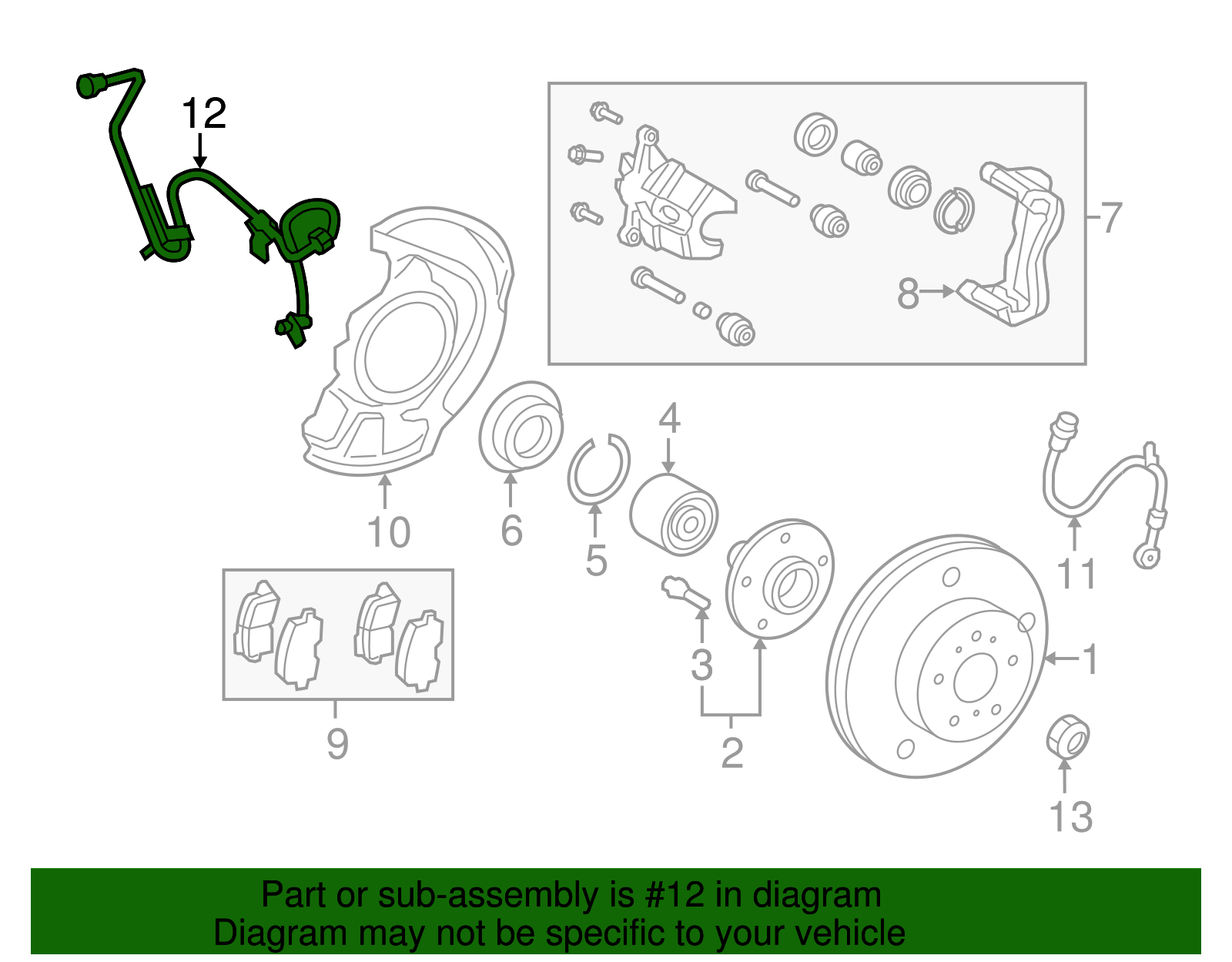 ABS Wheel Speed Sensor - Toyota (89542-48040)
