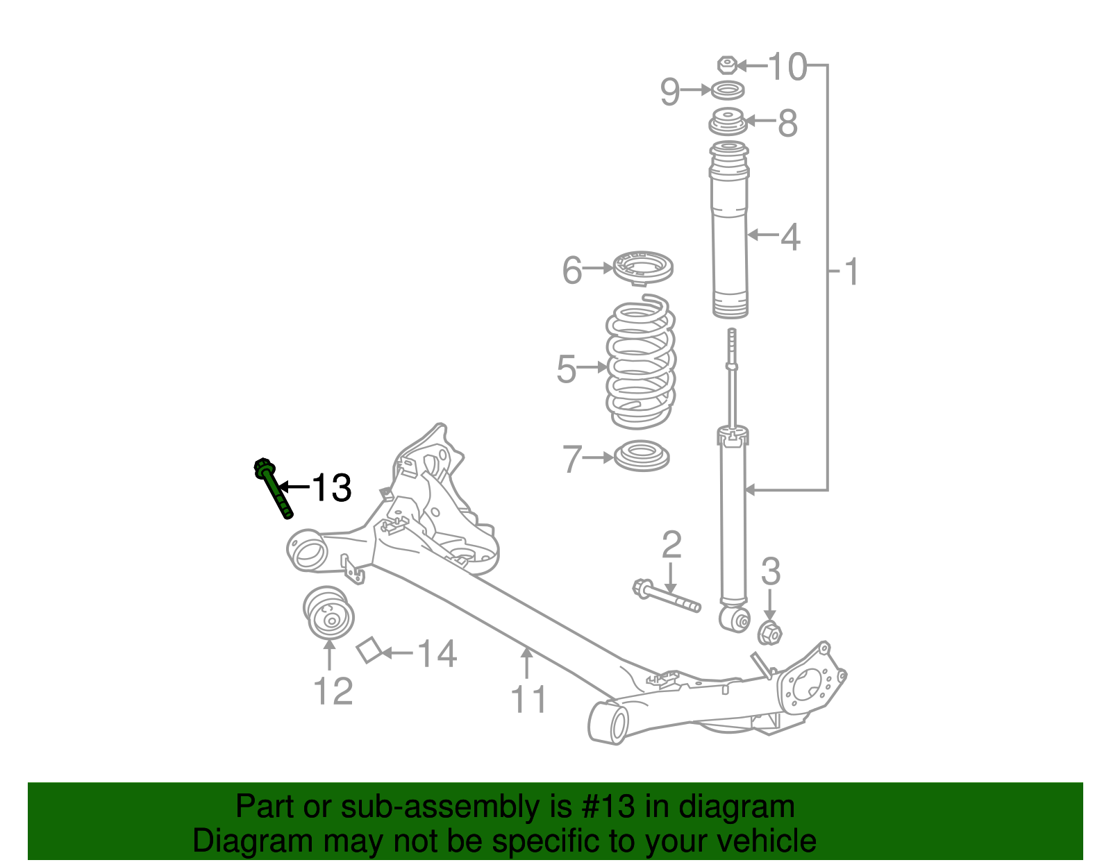 Axle Beam Bolt - Scion (90119-14131)