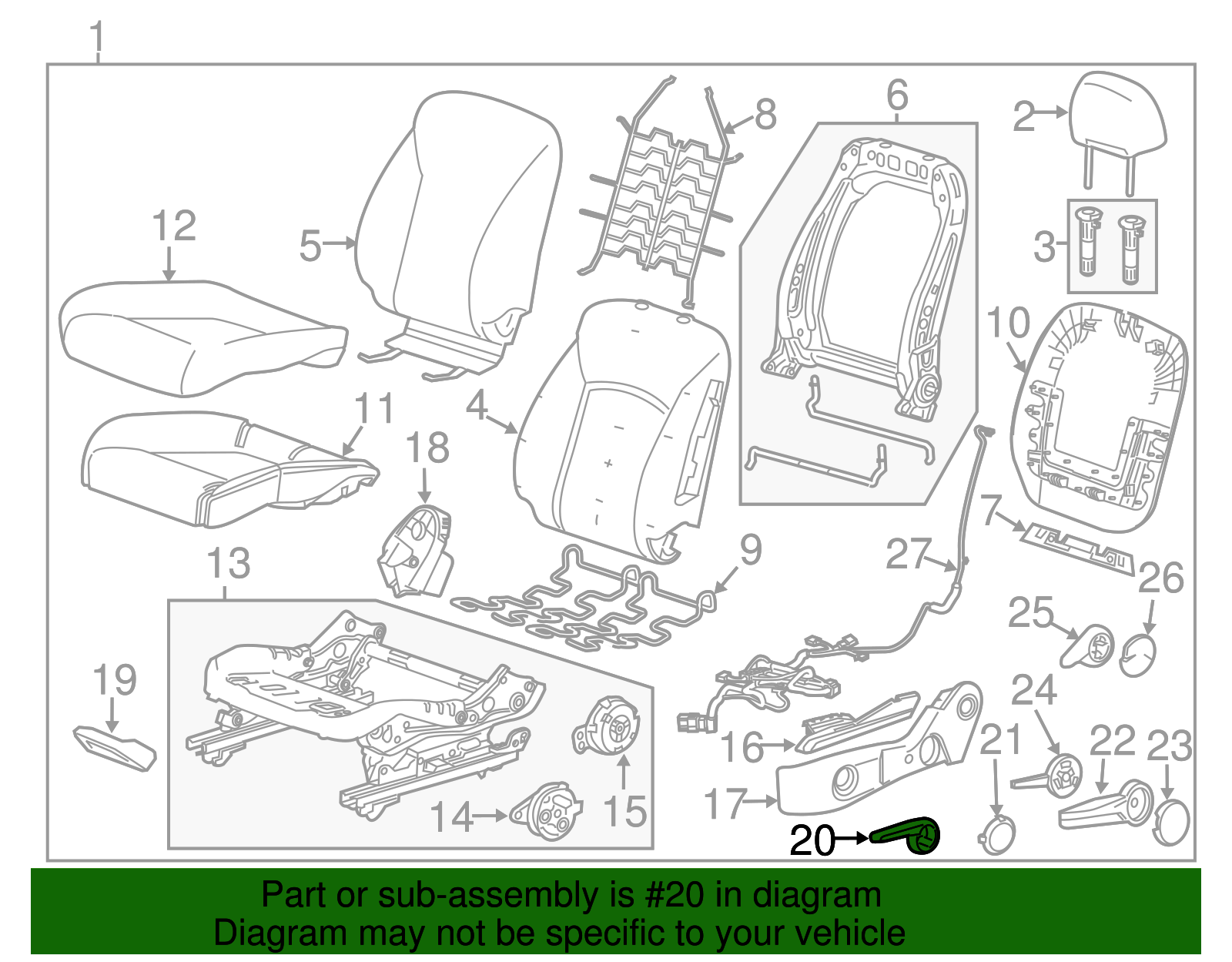 Cocoa Passenger Seat Tilt Adjuster Handle - GM (95971098)