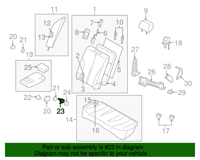 2007-2009 Nissan Versa Armrest Assembly Bolt 87615-EL05A | QuirkParts