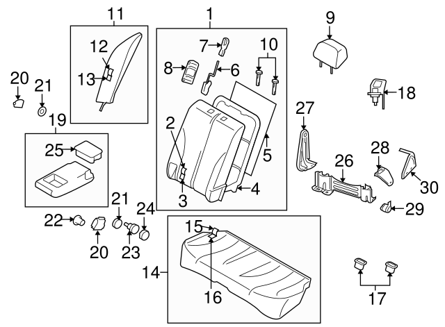 2007-2009 Nissan Versa Armrest Assembly Bolt 87615-EL05A | QuirkParts