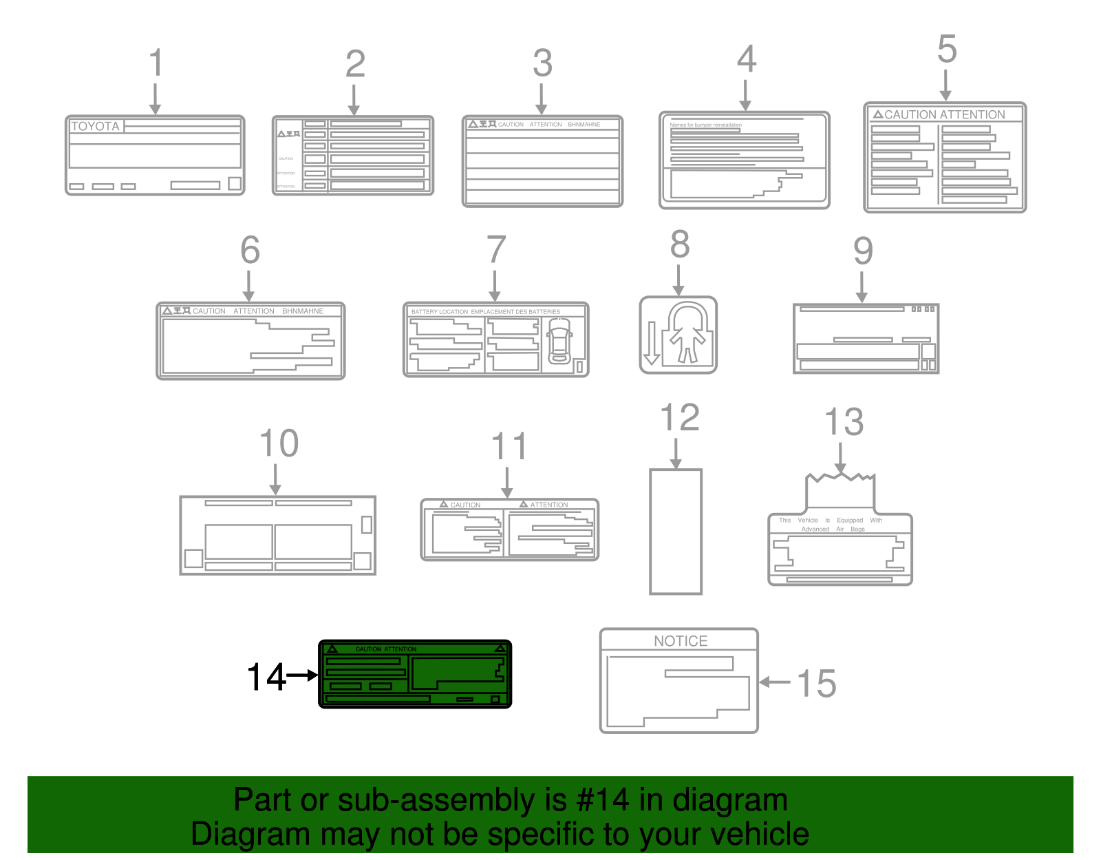 AC Label - Toyota (88723-47140)