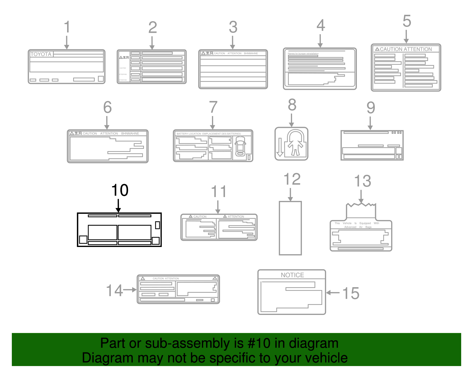 Tire Info Label - Toyota (42661-47700)