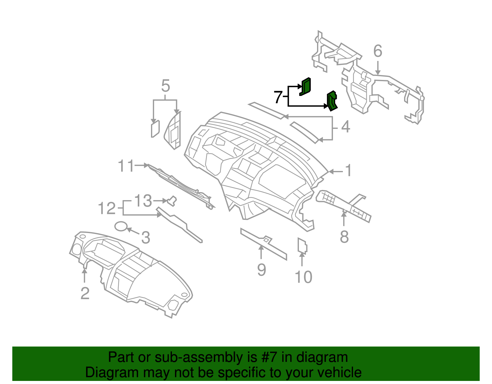 Instrument Panel Tie Bar Reinforcement - GM (96537600)