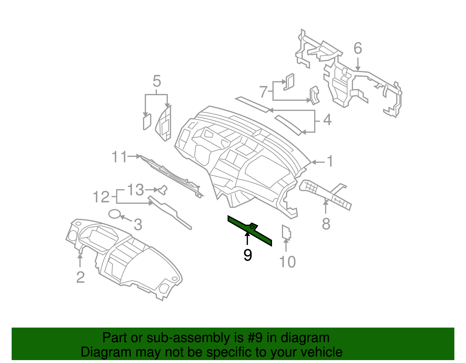 Instrument Panel Compartment Lower Reinforcement - GM (96941160)