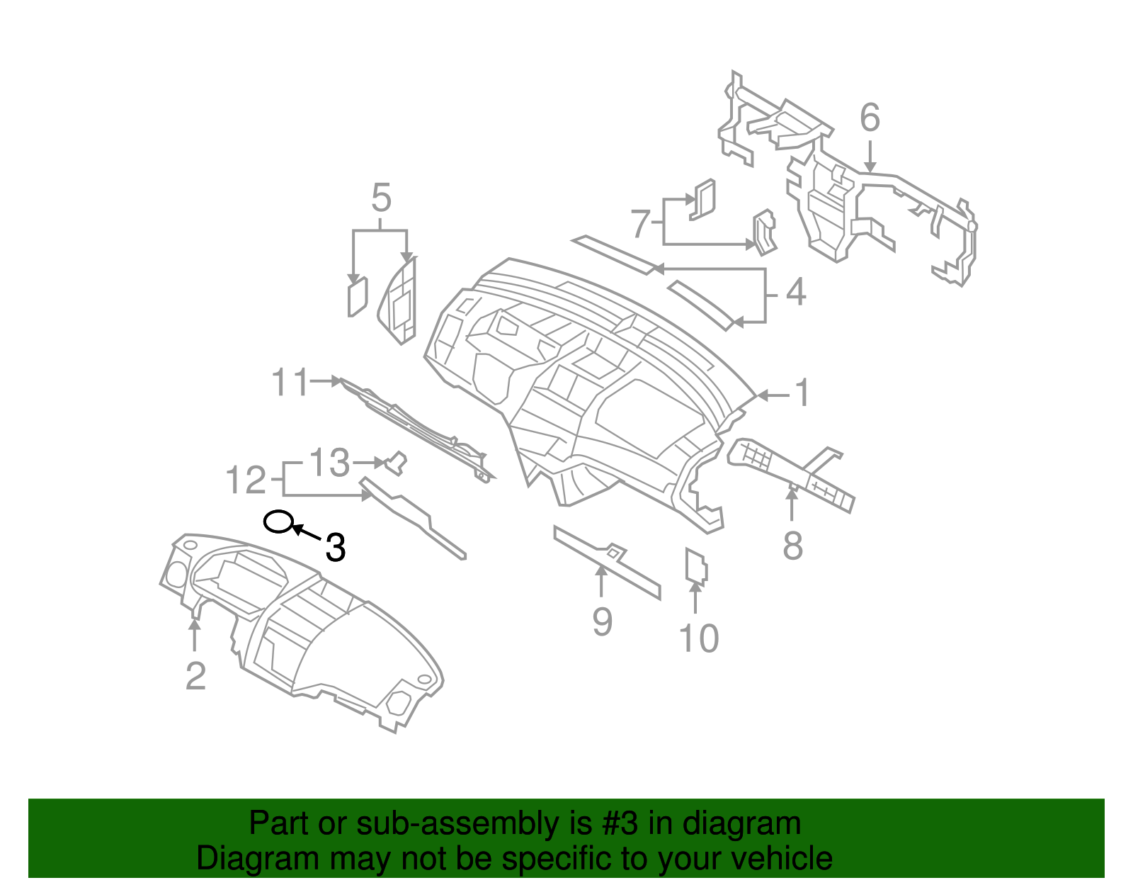 Charcoal Passenger Side Window Defogger Outlet Grille - GM (96457604)