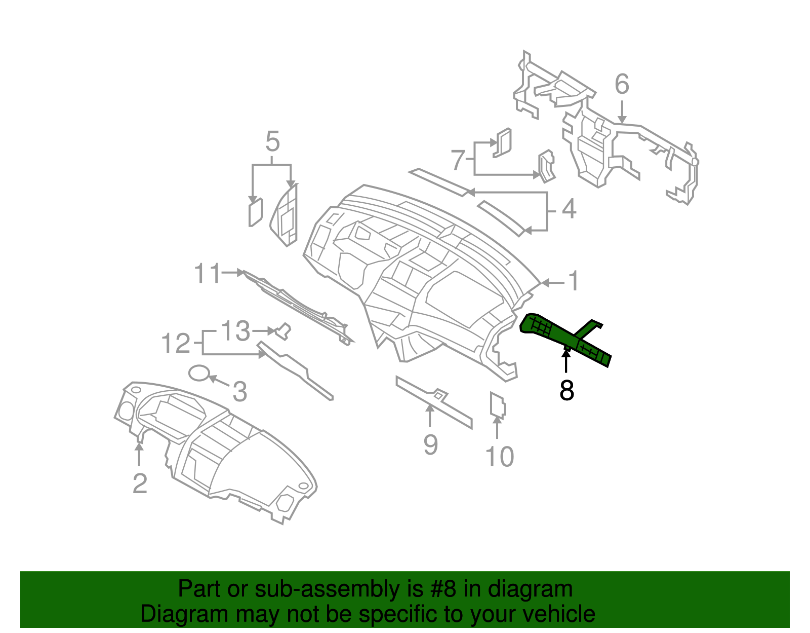 Instrument Panel Compartment Door Reinforcement - GM (96655082)
