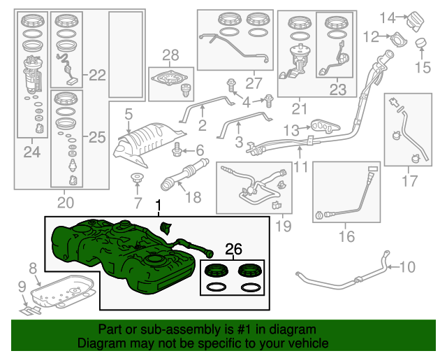 20162022 Honda HRV Fuel Tank 17044T7XA00 Honda Factory Parts