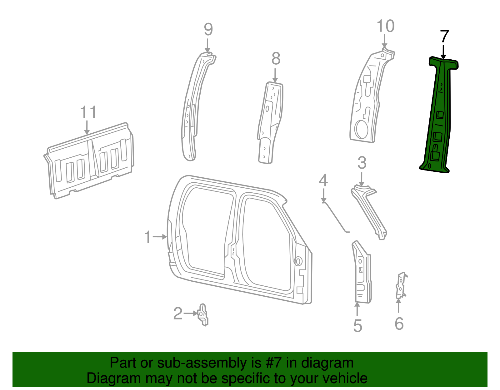Body B-Pillar - Ford (YL1Z-7824300-AA)