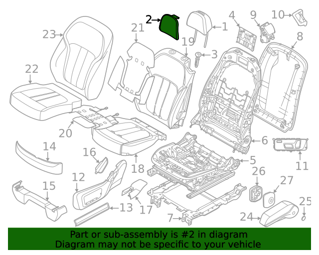 52108493911 20192022 BMW X7 Headrest Pad (52108493911) BMW of