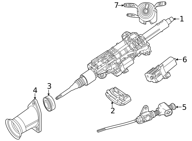 Steering Column - Part #167-460-91-00 | Mercedes Parts Center
