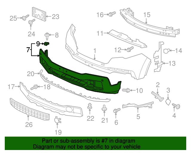 20172020 Honda Ridgeline Face, Front Bumper (Lower) 71105T6ZA00