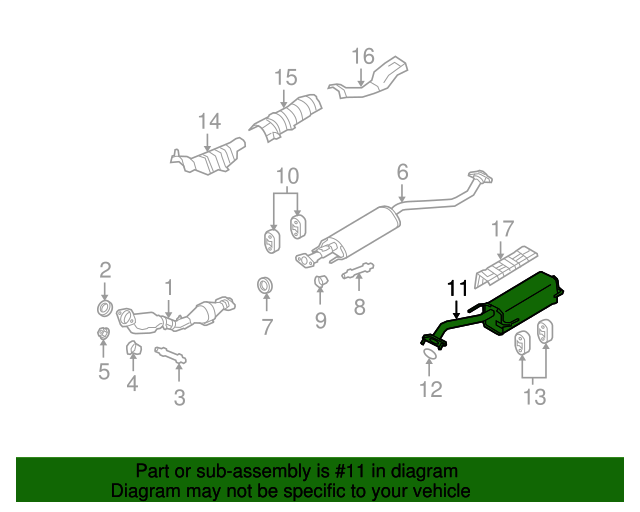 20072012 Nissan Versa Muffler Assembly Exhaust Main 20100ZR71A