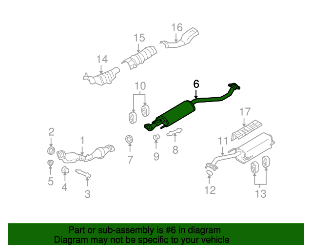 20072012 Nissan Versa Exhaust Intermediate Pipe 20300EM30A Nissan