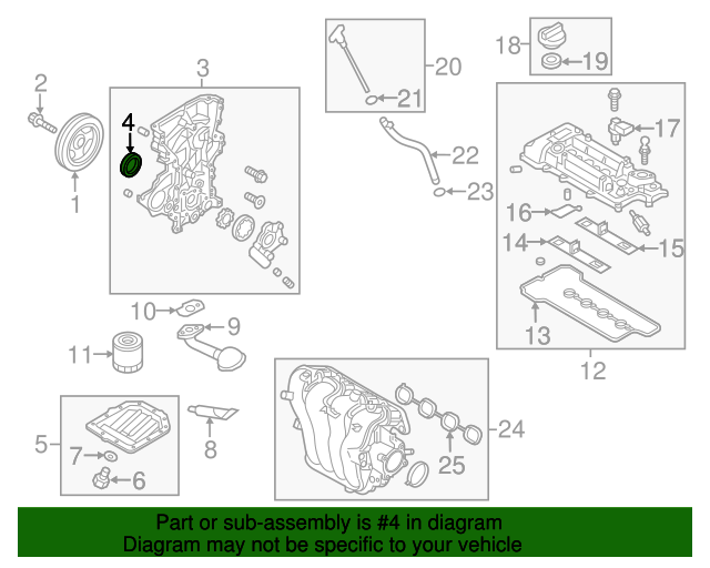 Genuine Rear Main Seal for 2012-2024 Hyundai | Part# 21443-2B020 ...