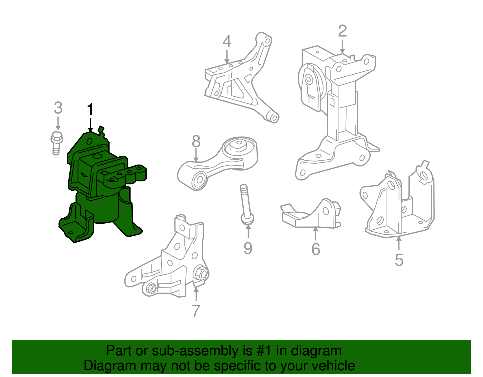 12305-47051 - High-Quality Engine Mount for 2012-2015 Scion iQ ...
